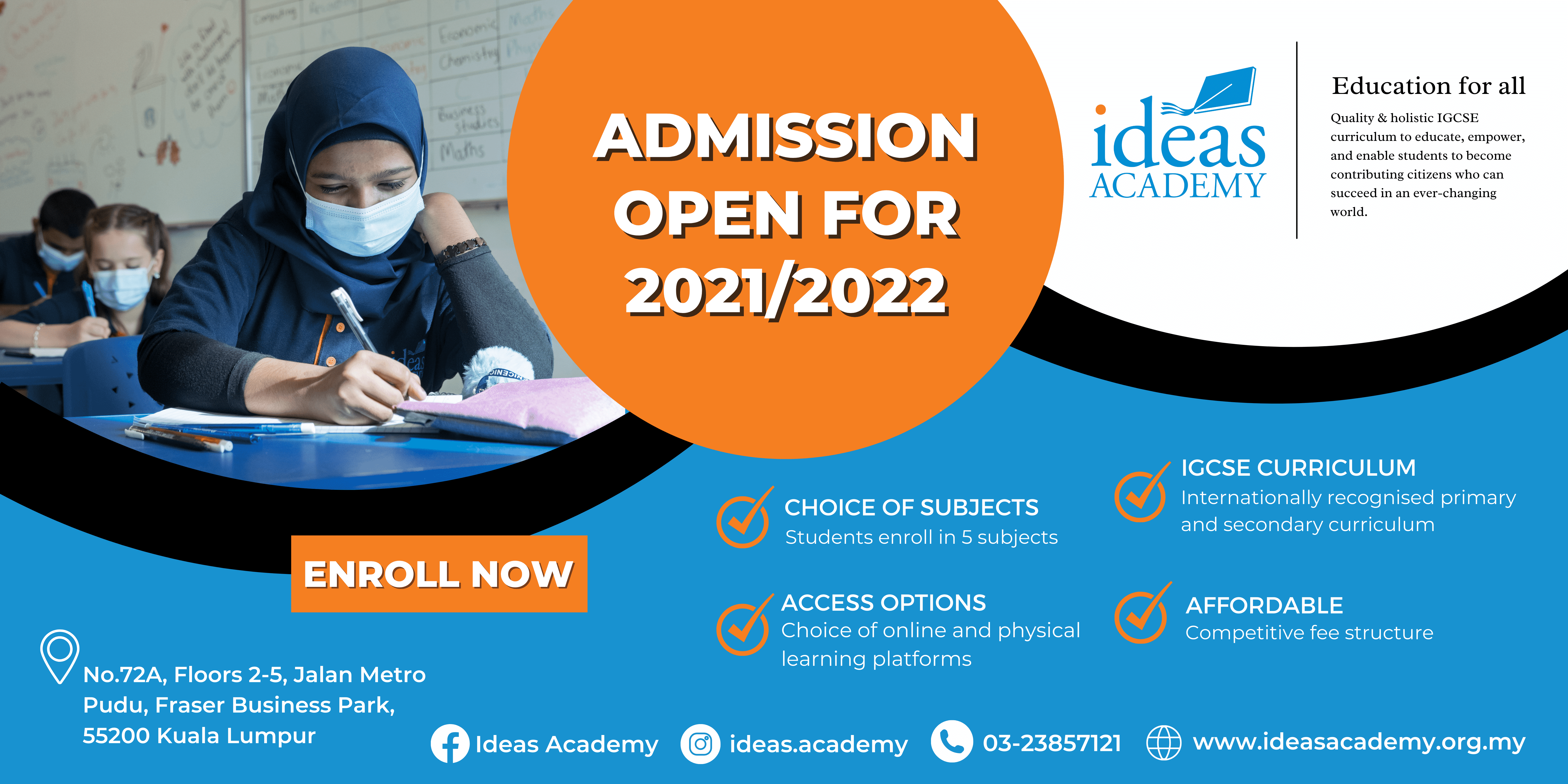 Ideas Academy registration banner