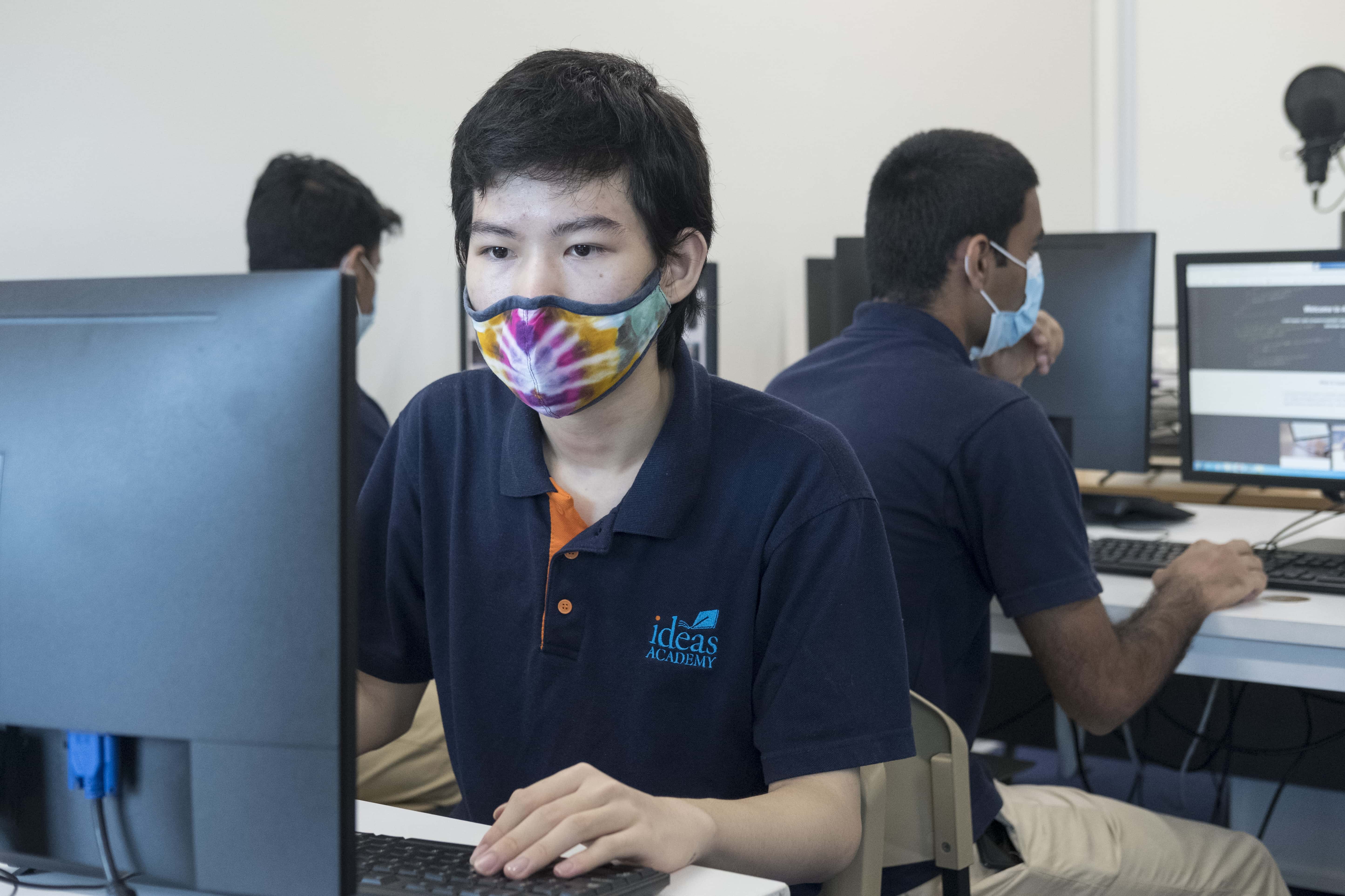 Student working at Ideas Academy computer lab